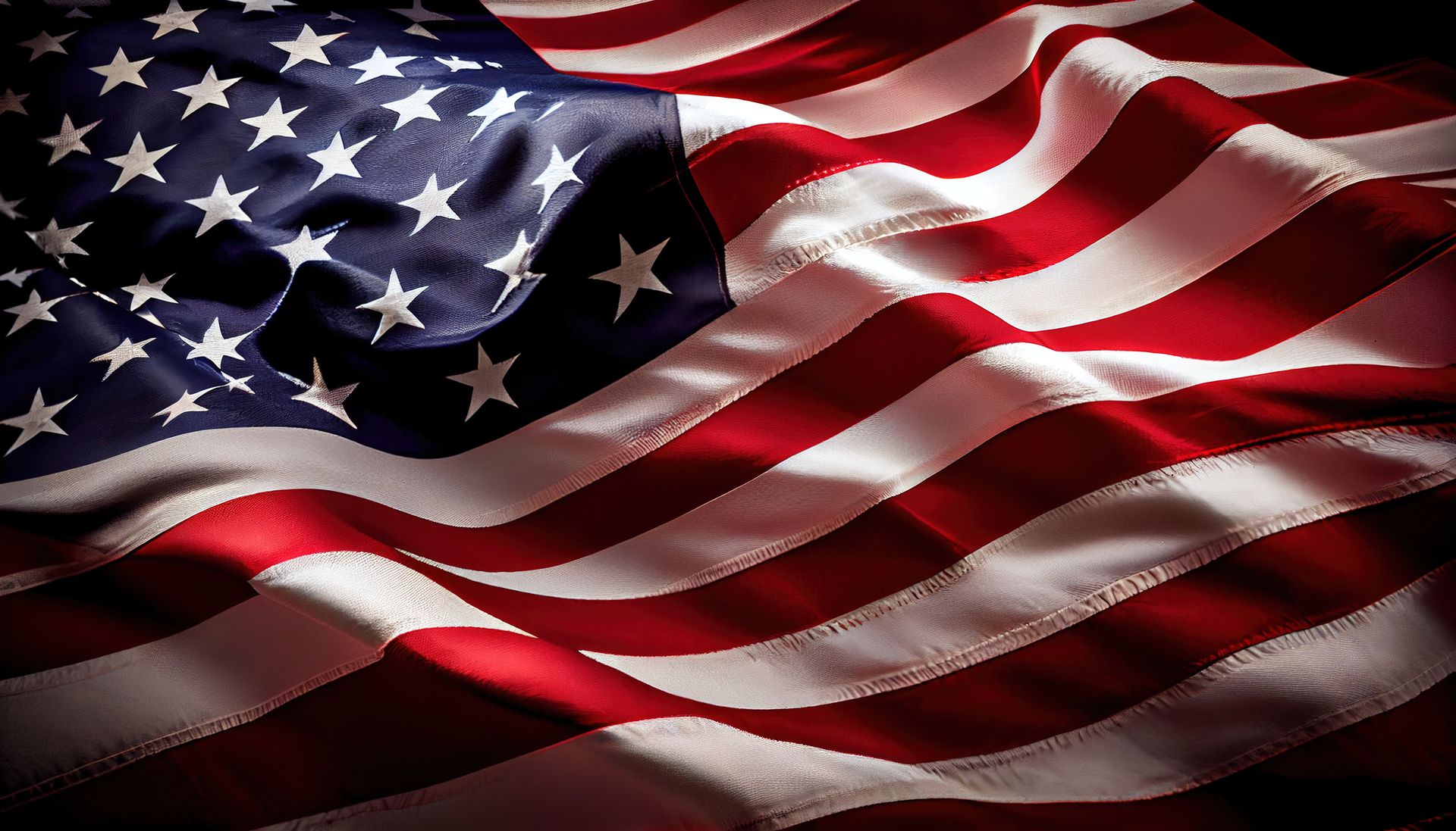 American flag waving, representing Ocean Computers' US-based, never outsourced IT support team